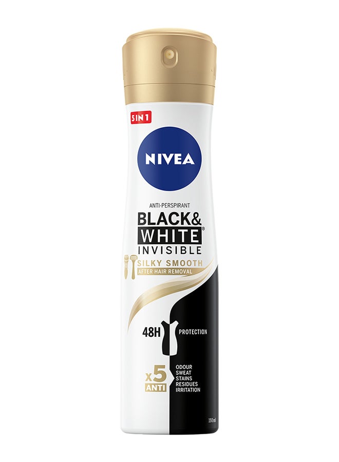 Nivea - Black And White Invisible Silky Smooth, Antiperspirant Spray For Women 150ml - Image 1