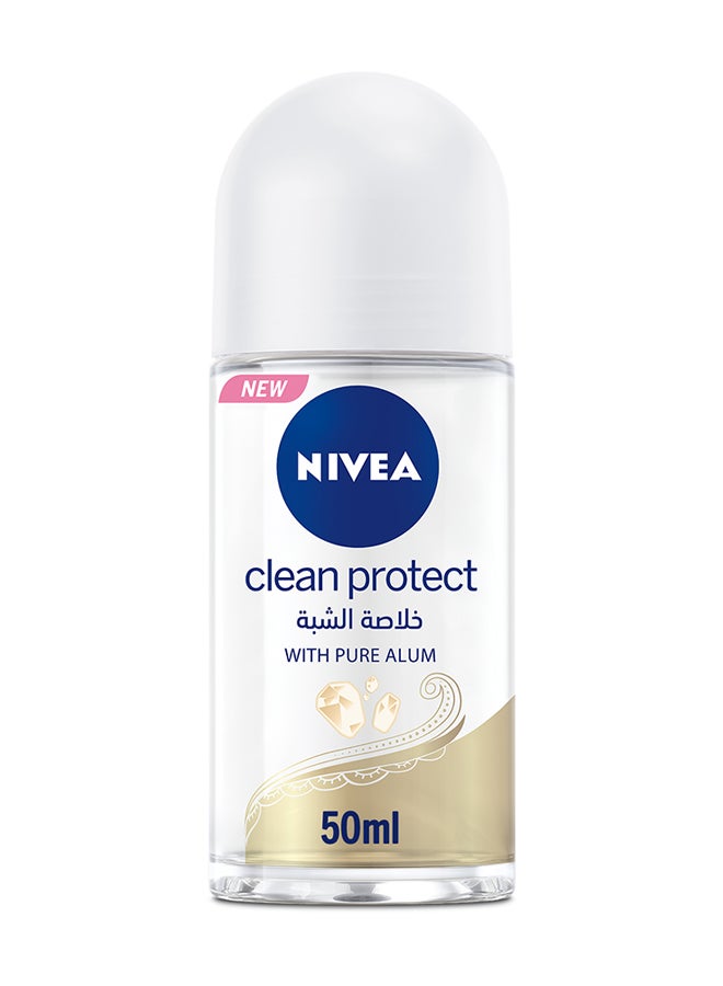 Nivea Clean Protect With Pure Alum Antiperspirant Roll On 50 ml