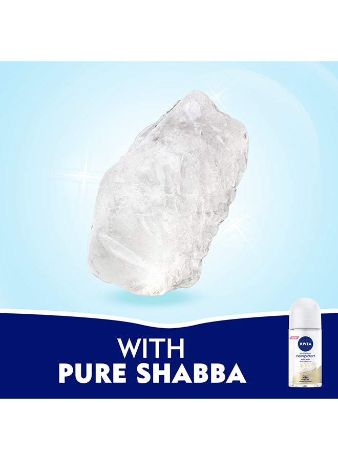 Nivea - Clean Protect With Pure Alum Antiperspirant For Women Roll-on 50ml - Image 1
