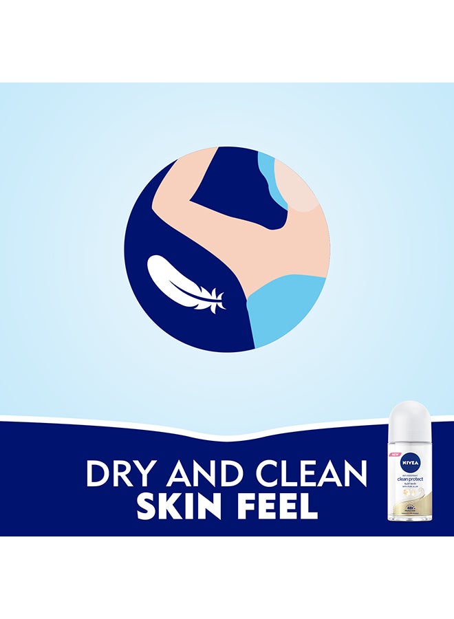 Nivea - Clean Protect With Pure Alum Antiperspirant For Women Roll-on 50ml - Image 1