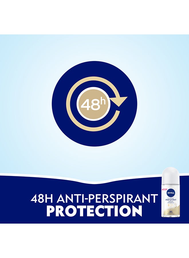 Nivea - Clean Protect With Pure Alum Antiperspirant For Women Roll-on 50ml - Image 1