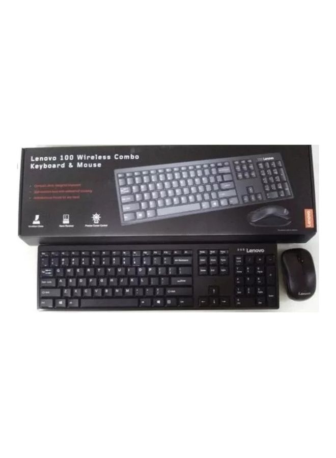 Lenovo - Pack Of 5 Lenovo 100 Wireless Keyboard And Mouse Combo Black - Image 1
