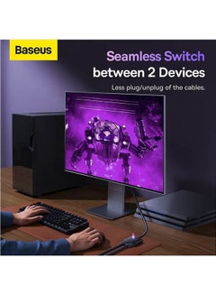 بيسوس Hdmi 2 في 1 مخرج HDMI مقسم 1 في 2 مخرج ثنائي الاتجاه مع كابل HDMI 1 متر يدعم 4K 60 هرتز 3D 1080P لـ Ps5/Ps4، الكمبيوتر المحمول/الكمبيوتر الشخصي، مشغل بلو راي، روكو، عصا التلفاز، إكس بوكس، HDTV شاشة  - Image 3