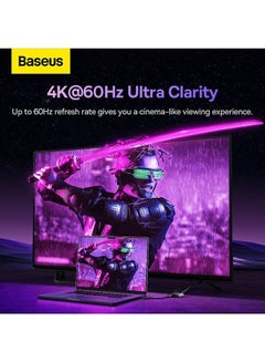 بيسوس Hdmi 2 في 1 مخرج HDMI مقسم 1 في 2 مخرج ثنائي الاتجاه مع كابل HDMI 1 متر يدعم 4K 60 هرتز 3D 1080P لـ Ps5/Ps4، الكمبيوتر المحمول/الكمبيوتر الشخصي، مشغل بلو راي، روكو، عصا التلفاز، إكس بوكس، HDTV شاشة  - Image 4