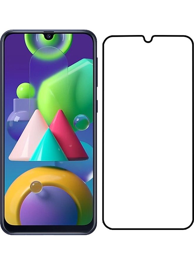 مارجون Samsung Galaxy M21 Screen Protector 3D Tempered Glass Full Glue Back Black Edge - Image 2