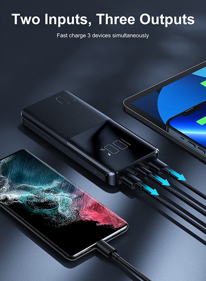 جوي روم - JR-T013 15W 10000mAh باور بانك شحن سريع نحيف وخفيف الوزن وشاشة LED خارجية شاحن بطارية 10000 mAh أسود - Image 1