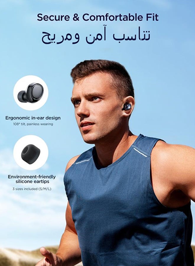 جوي روم JR-DB1 سماعات أذن صغيرة لاسلكية تعمل بالبلوتوث داخل الأذن مع غطاء أذن بديل أسود  - Image 5