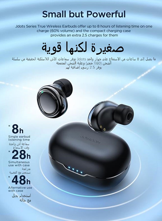 Bluetooth TWS In-Ear Earphones With Replacement Eartip Sleeve Black