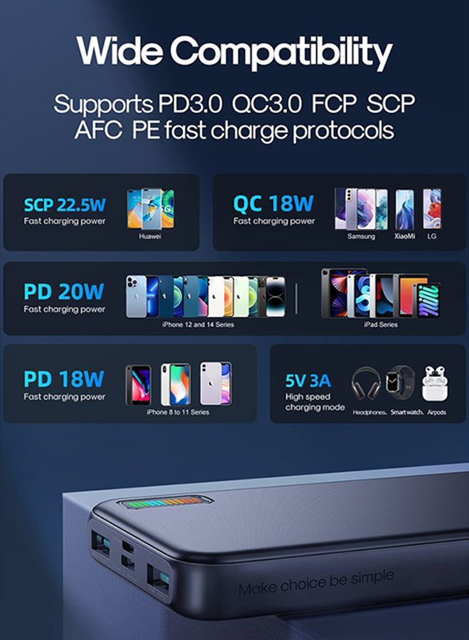 جوي روم - JR-QP194 10000mAh 22.5W باور بانك سريع الشحن لهاتف Apple Huawei Samsung Xiaomi ViVO OPPO ETC أسود 10000.0 mAh أبيض - Image 1