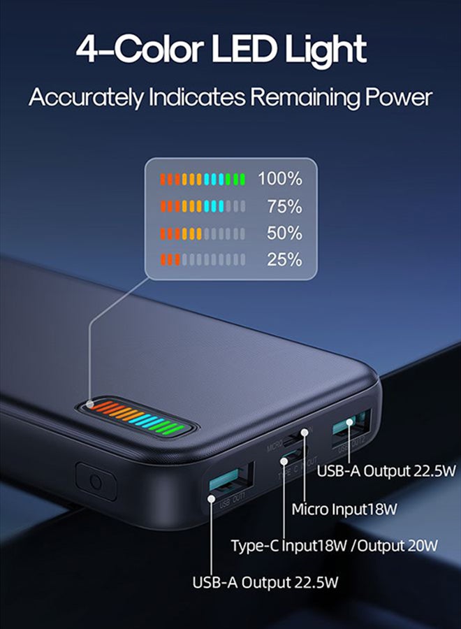 جوي روم - JR-QP194 10000mAh 22.5W باور بانك سريع الشحن لهاتف Apple Huawei Samsung Xiaomi ViVO OPPO ETC أسود 10000.0 mAh أبيض - Image 1