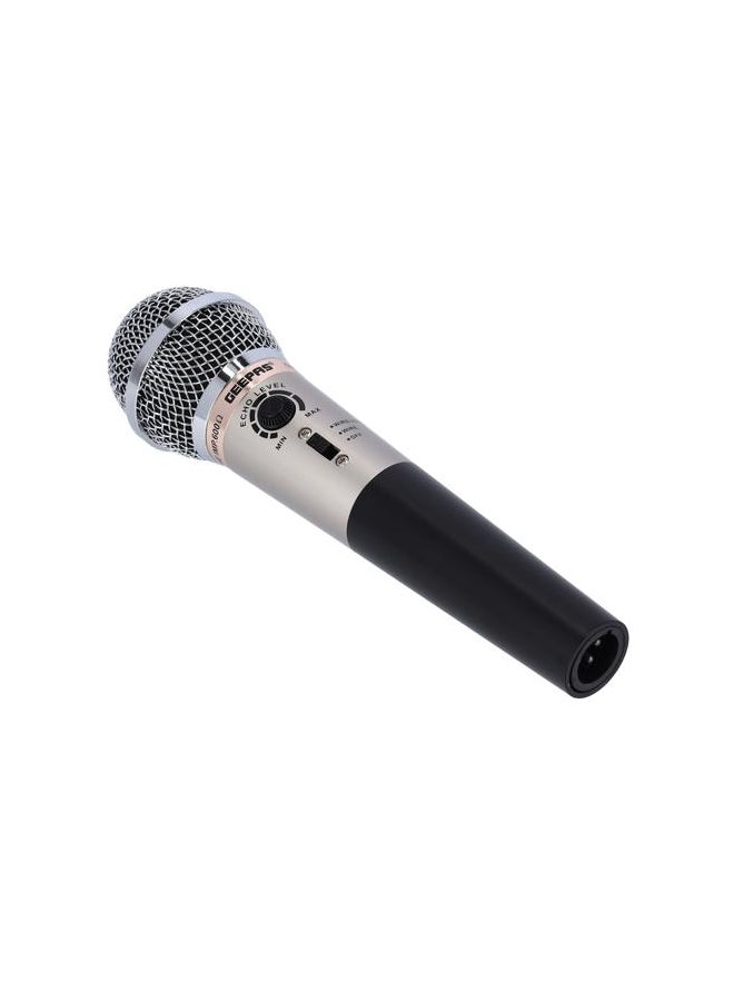 GEEPAS Geepas Wire & Wireless Echo Microphone, Compatible with Karaoke Machine, Speaker & Amp GMP3927 Black/Silver  - Image 1