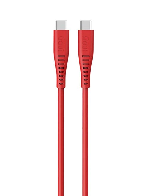كابل سيليكون تايب سي إلى تايب سي - 1.5 متر أحمر: حل شحن سريع ومزامنة بيانات متميز لأجهزة USB-C