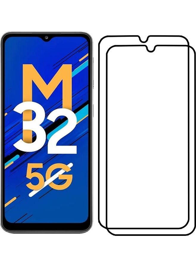 مارجون 2 Pack For Samsung Galaxy M32 Screen Protector 3D Tempered Glass Full Glue Back Clear - Image 2
