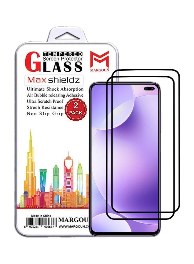 مارجون 2 Pack For Xiaomi Redmi K30 5G Screen Protector Tempered Glass Full Glue Back Side Black - Image 1
