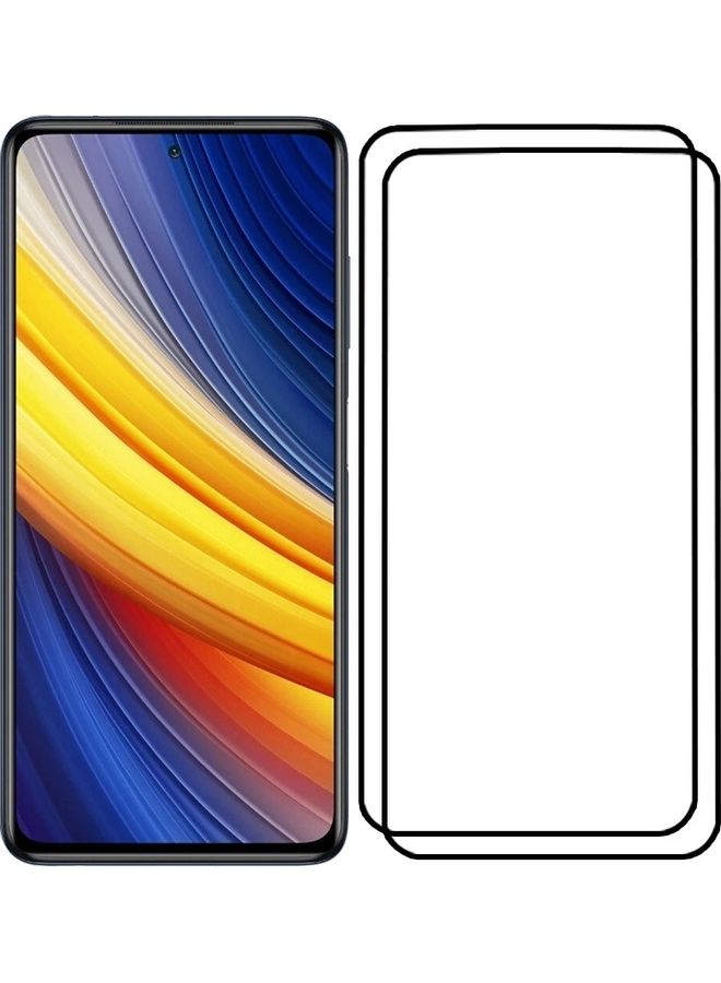 MARGOUN 2 Pack For Xiaomi Poco X3 Pro Screen Protector Tempered Glass Full Glue Back Side Black - Image 2