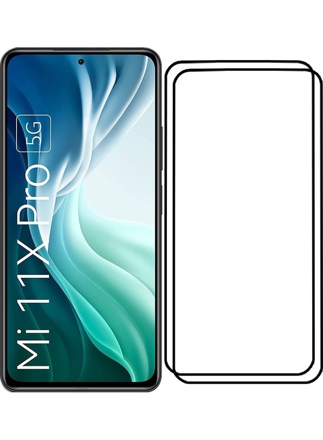 MARGOUN 2 Pack For Xiaomi Mi 11X Pro Screen Protector Tempered Glass Full Glue Back Side Black - Image 2