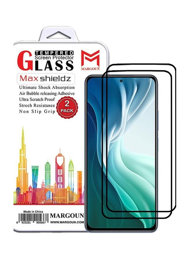 MARGOUN 2 Pack For Xiaomi Mi 11i Screen Protector Tempered Glass Full Glue Back Side Black - Image 1