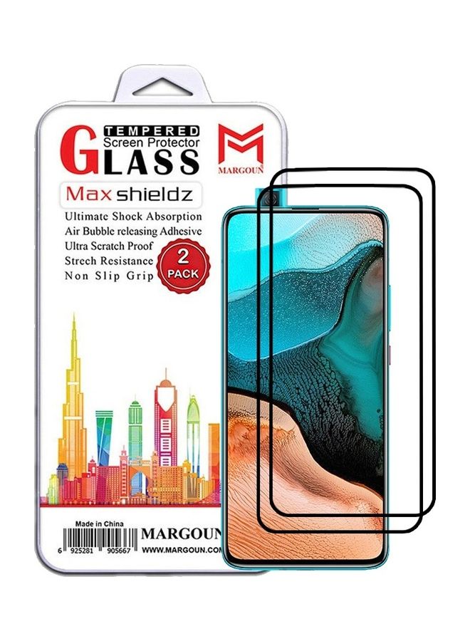 MARGOUN 2 Pack For Xiaomi Redmi K30 Pro Screen Protector Tempered Glass Full Glue Back Side Black - Image 1