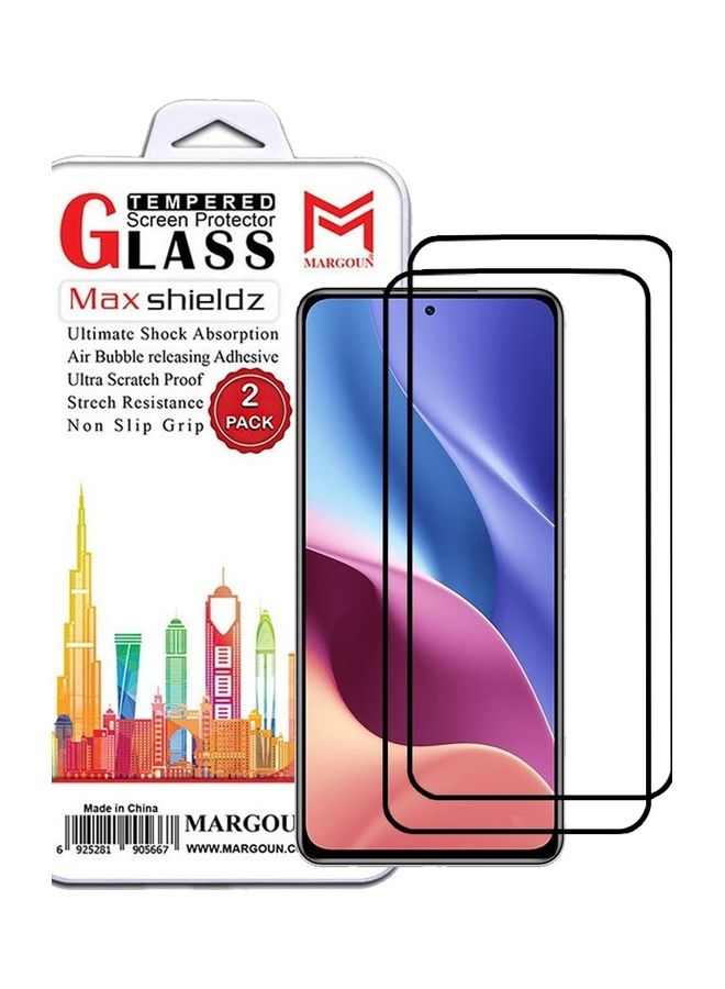 مارجون 2 Pack For Xiaomi Redmi K40 Pro+ Screen Protector Tempered Glass Full Glue Back Clear - Image 1