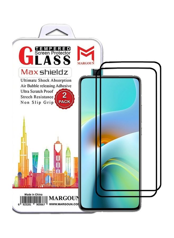 MARGOUN 2 Pack For Xiaomi Redmi K30 Ultra Screen Protector Tempered Glass Full Glue Back Side Black - Image 1