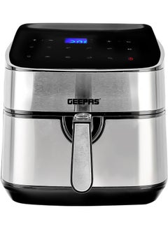 GEEPAS Digital Air Fryer 7.5 L Capacity With 5.5 L Inner Basket| Equipped With Vortex Air Frying Technology Digital Display With Touch Screen 7.5 L 1800 W GAF37530UK Black and Silver  - Image 1
