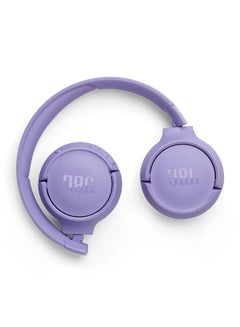 JBL Tune 520Bt Wireless On-Ear Headphones, Pure Bass Sound, 57H Battery With Speed Charge, Hands-Free Call + Voice Aware, Multi-Point Connection, Lightweight And Foldable Purple  - Image 3