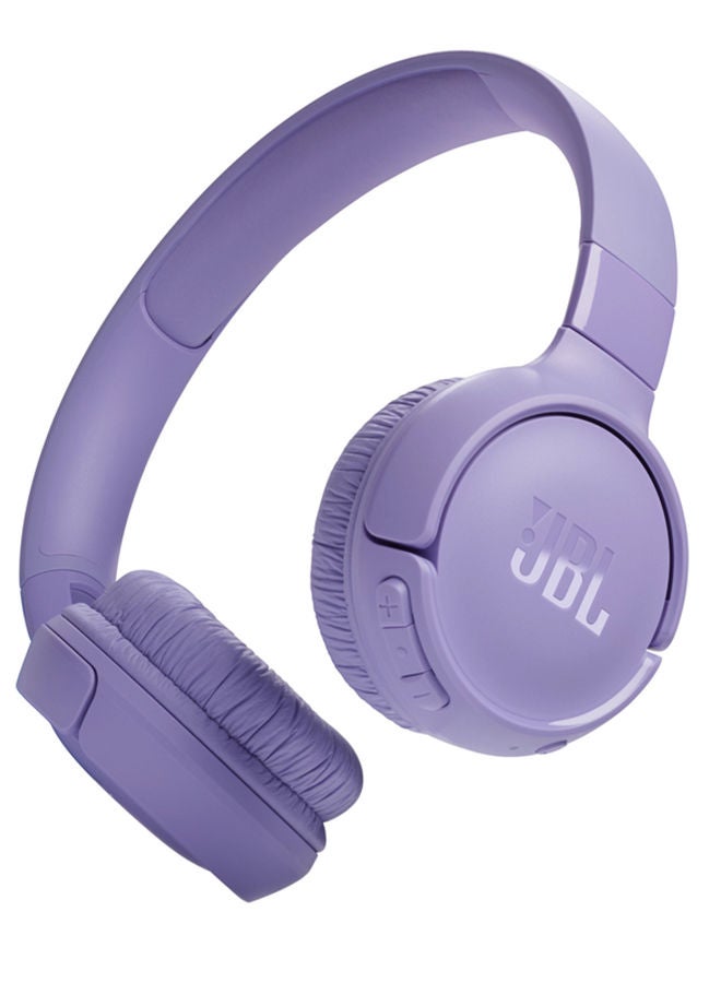 Tune 520Bt Wireless On-Ear Headphones, Pure Bass Sound, 57H Battery With Speed Charge, Hands-Free Call + Voice Aware, Multi-Point Connection, Lightweight And Foldable Purple 