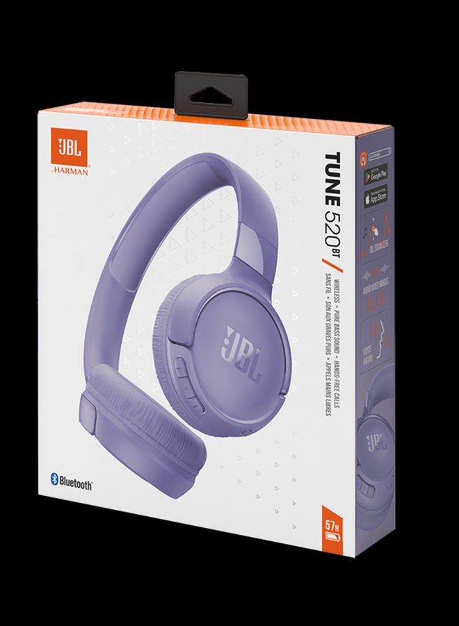 Tune 520Bt Wireless On-Ear Headphones, Pure Bass Sound, 57H Battery With Speed Charge, Hands-Free Call + Voice Aware, Multi-Point Connection, Lightweight And Foldable Purple - v1686556019/N53412263A_6