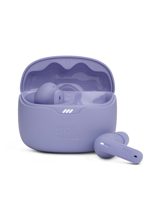 JBL - Tune Beam True Wireless Noise Cancelling Earbuds, Pure Bass Sound, Bluetooth 5.3, Smart Ambient, 4-Mics Technology, Voiceaware, 48H Battery, Water And Dust Resistant Purple - Image 1