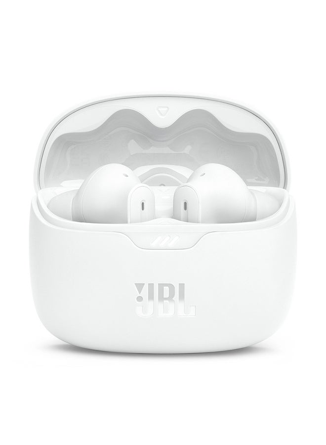 JBL - Tune Beam True Wireless Noise Cancelling Earbuds, Pure Bass Sound, Bluetooth 5.3, Smart Ambient, 4-Mics Technology, Voiceaware, 48H Battery, Water And Dust Resistant White - Image 1