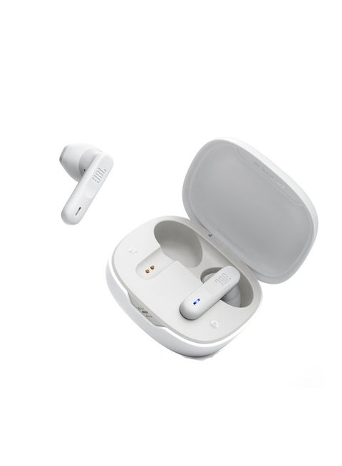 سماعات أذن Wave Flex True اللاسلكية، صوت أساسي عميق، ملاءمة مريحة، بطارية 32 ساعة، بيئة ذكية + Talkthru، مكالمات بدون استخدام اليدين، تنبيه صوتي، مقاومة للماء والغبار باللون الأبيض