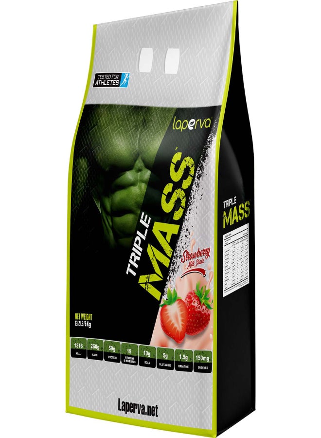 Laperva Triple Mass Gainer Strawberry Protein Powder -6 Kg 