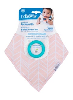 Pack Of 1 Bandana Bib With Teether, Pink Turquoise Teether - Herringbone For 3-6 months Baby - v1686568123/N53326545A_2