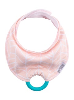 Pack Of 1 Bandana Bib With Teether, Pink Turquoise Teether - Herringbone For 3-6 months Baby - v1686568124/N53326545A_1