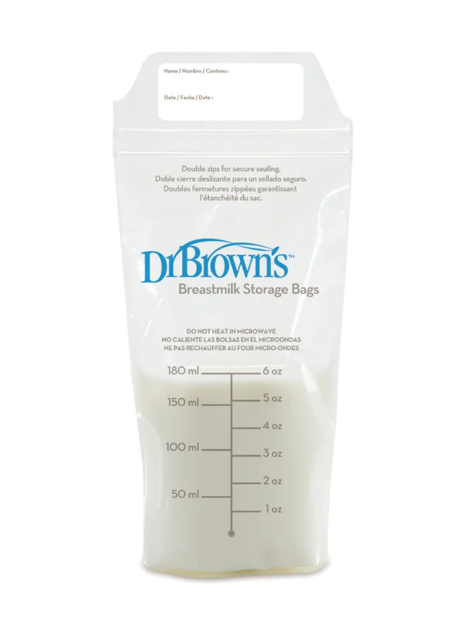 دكتور براونز Breastmilk Storage Bag, 6 Oz/180 Ml, Pack Of  25
