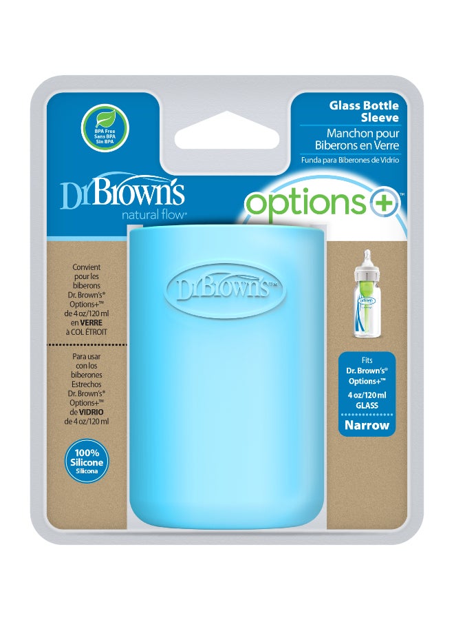 دكتور براونز حافظة لزجاجة الرضاعة المصممة بعنق ضيق سعة 4 أوقية/120 مل - أزرق - Image 2