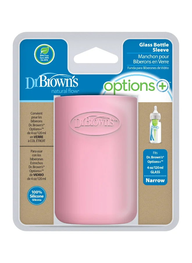 دكتور براونز Narrow Glass Bottle Sleeve, 4 Oz/120 Ml - Pink