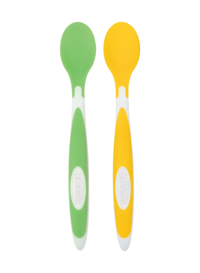 Dr. Brown’s Soft-Tip Spoon, Pack Of 2 - Yellow/Green