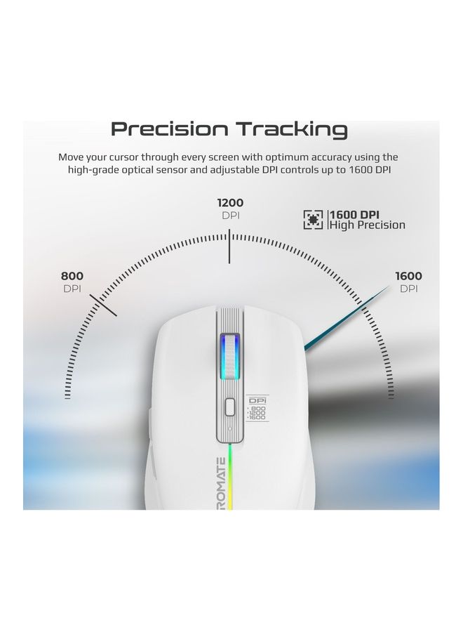 Wireless Mouse With 7 RGB Modes And 3 Adjustable DPI Level White - v1686569478/N53413124A_2