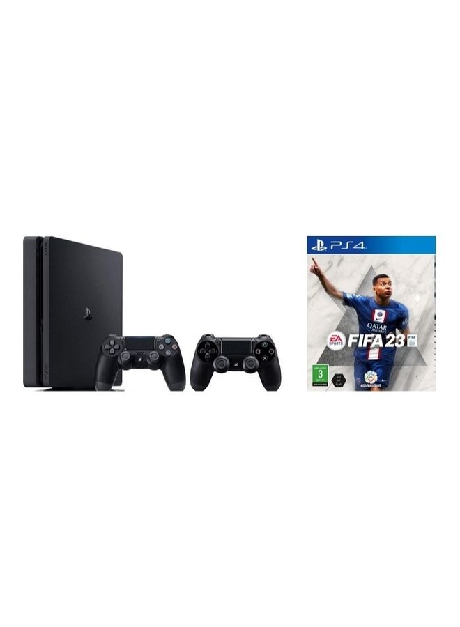 Sony Interactive Entertainment PlayStation 4 Slim 500GB Console With 2 DualShock Controllers And Fifa 23  - Image 1