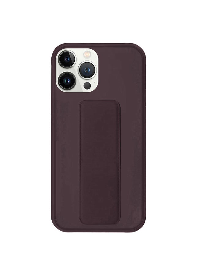 MARGOUN Apple iPhone 14 Pro Case With Hand Grip Foldable Magnetic Kickstand Wrist Strap Finger Grip Cover 6.1 Inch Maroon - Image 1