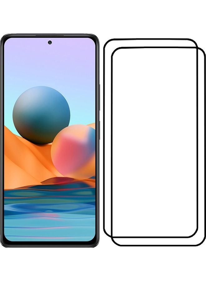 MARGOUN 2 Pack For Xiaomi Redmi Note 10 Pro Screen Protector Tempered Glass Full Glue Back Side Black - Image 2