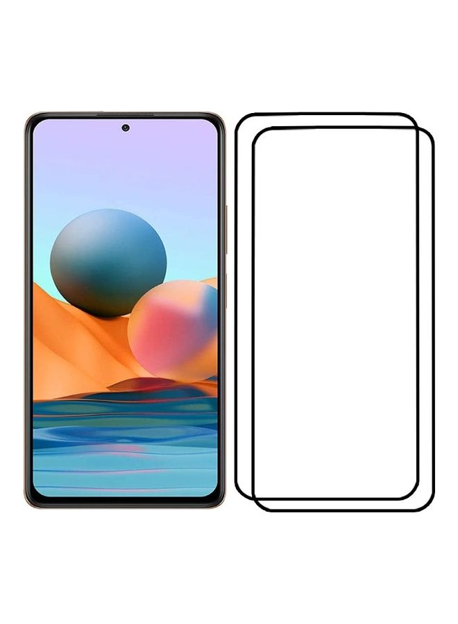 مارجون 2 Pack For Xiaomi Redmi Note 10 Pro Max Screen Protector Tempered Glass Full Glue Back Side Black - Image 2