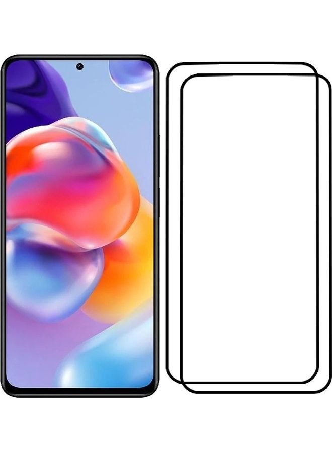MARGOUN 2 Pack For Xiaomi Redmi Note 11 Pro Screen Protector Tempered Glass Full Glue Back Side Black - Image 2