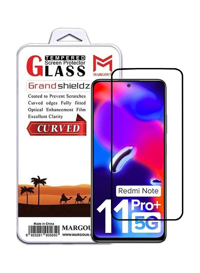 MARGOUN Xiaomi Redmi Note 11 Pro+ 5G India Screen Protector Tempered Glass Full Glue Back Side Black - Image 1