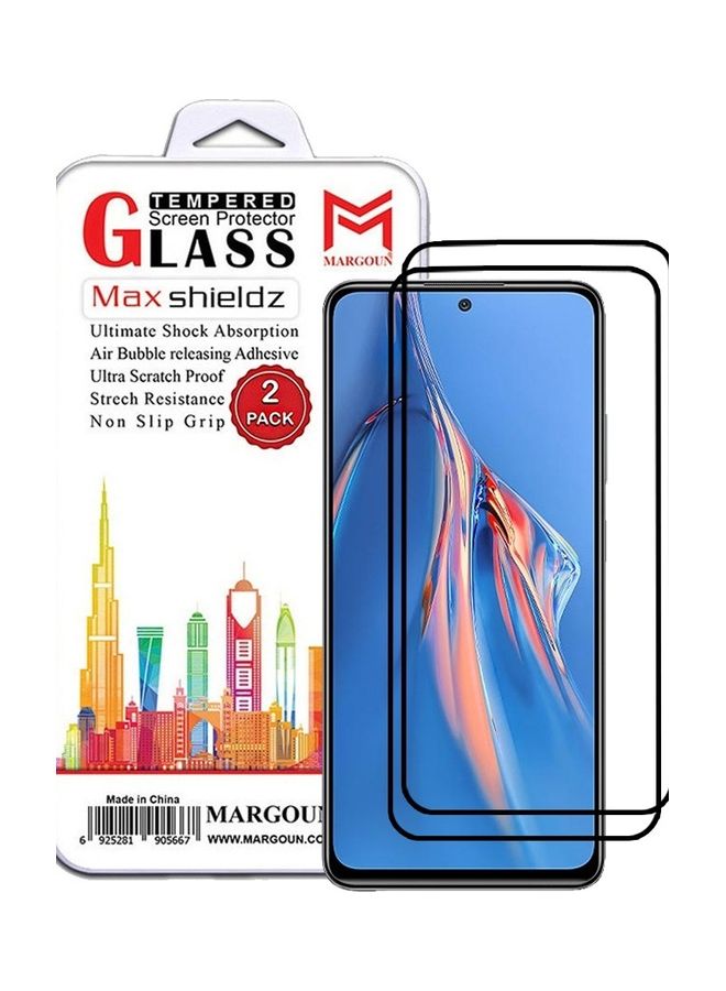MARGOUN 2 Pack For Xiaomi Redmi Note 11E Pro Screen Protector Tempered Glass Full Glue Back Side Black - Image 1