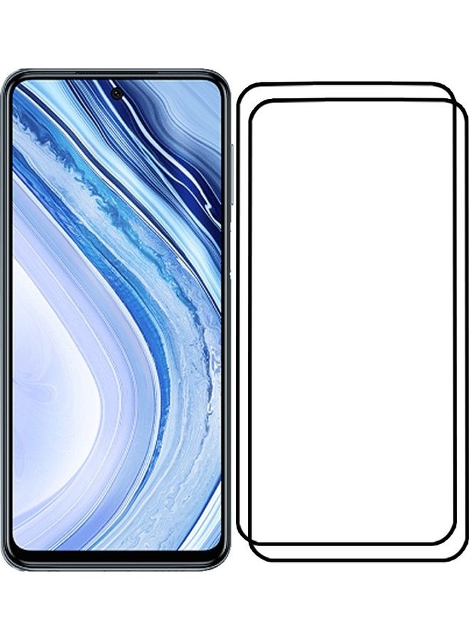 MARGOUN 2 Pack For Xiaomi Redmi Note 9 Pro Max Screen Protector Tempered Glass Full Glue Back Side Black - Image 2