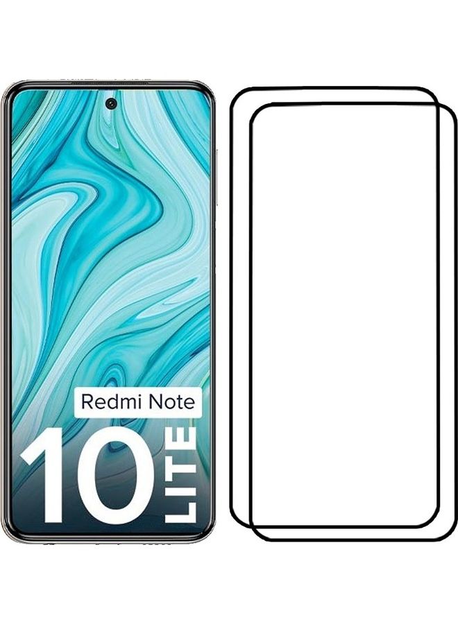 MARGOUN 2 Pack For Xiaomi Redmi Note 10 Lite Screen Protector Tempered Glass Full Glue Back Side Black - Image 2