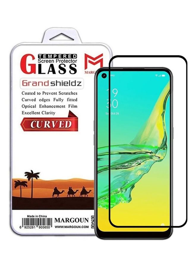 مارجون Oppo A33 Screen Protector Tempered Glass Full Glue Back Side Black - Image 1
