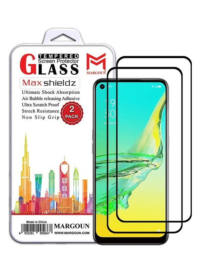 MARGOUN 2 Pack For Oppo A33 2020 Screen Protector Tempered Glass Full Glue Back Black Side - Image 1